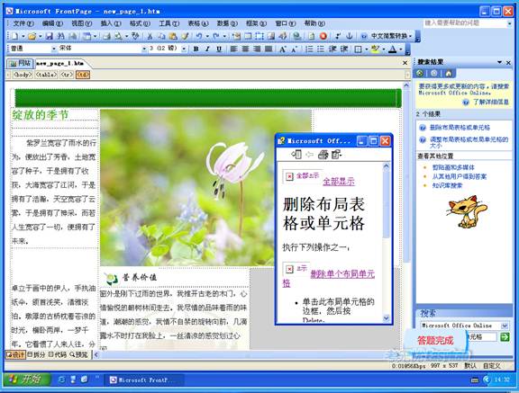 Frontpage2003模塊 Office助手的使用方法